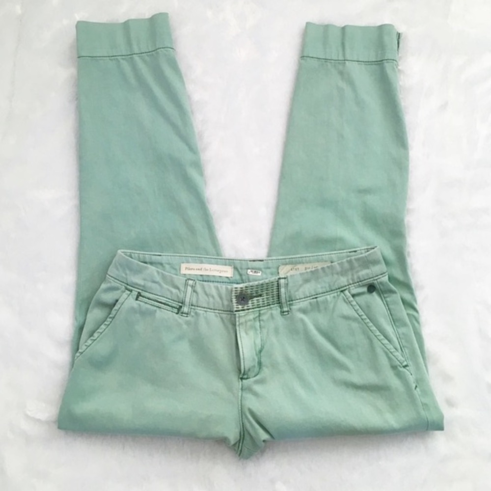 Anthropologie Pilcro and the Letterpress Mint Blue  Stet Ankle Pants, size 26 - Picture 2 of 7